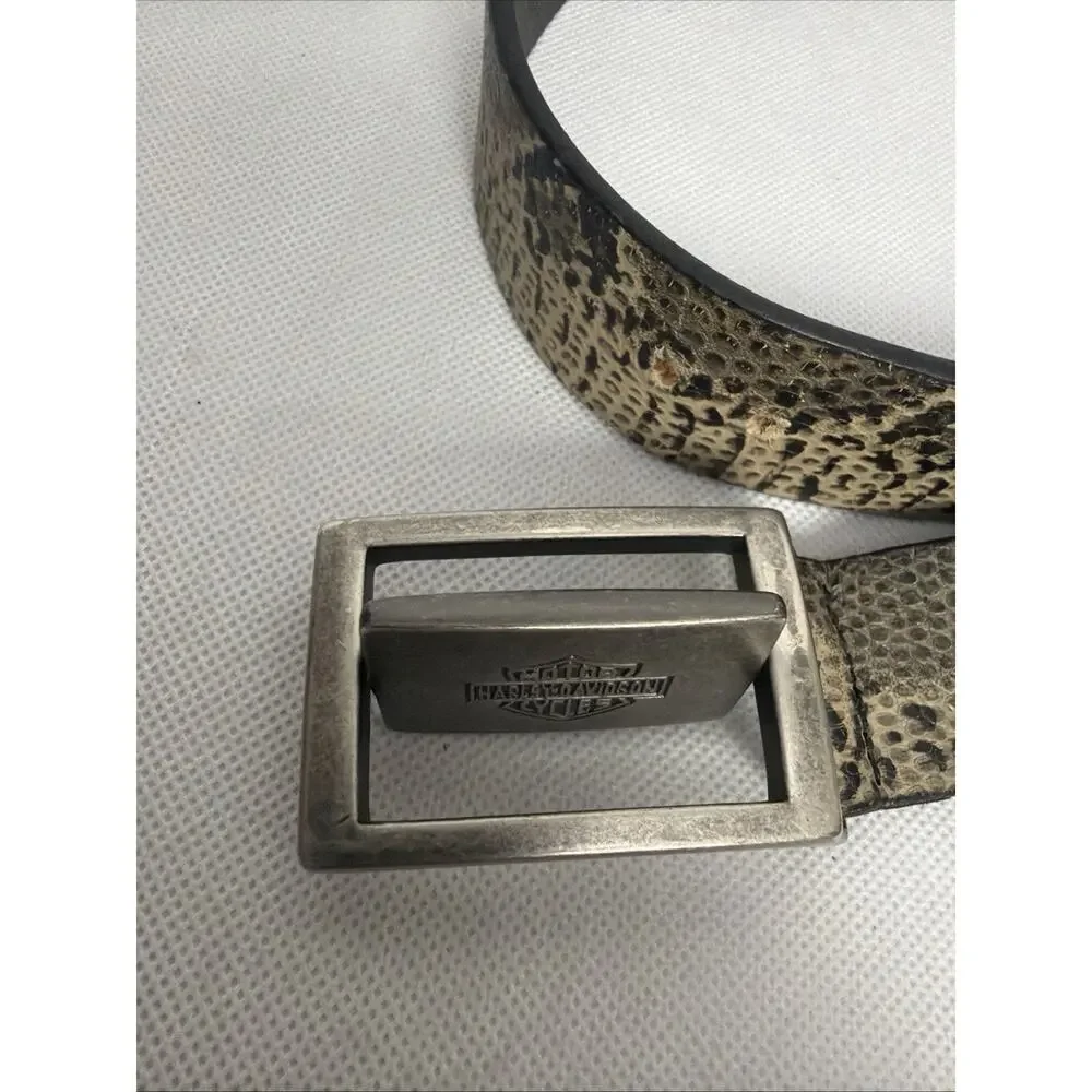 Harley Davidson Ladies Faux Snake Skin Leather Belt Size 36